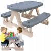 Detský stôl s lavicou Mochtoys 12 m + (Detský záhradný stôl s lavicami, pikniková sada, Mochtoys poľský)