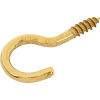 Skrutkovací hák zahnutý mosadzný pr. 3,3 x 50 mm, 6 ks