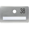 SOLIDO dveřní jmenovka bez kukátka, otvor o 14, hliník sříbrný elox,gravír. č.38