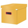 Leitz Žltý kartónový úložný box s vekom 32 x 36 x 31 cm
