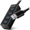 AXAGON MINI hub USB-A / HUE-M1AL / USB 3.2 Gen1 / 4x USB-A / kovové tělo / 1,2m