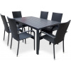 NOELA – Súprava záhradného nábytku, ratanový VIKING L, 1 stôl + 6 stoličiek
