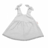 Baby Nellys Letné ľahučké mušelínové šaty Summer Stars - sivé