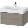 DURAVIT XSquare závesná skrinka pod umývadlo, 2 zásuvky, 784 x 470 x 397 mm, kameňovo šedá matná lakovaná, XS4399092920000