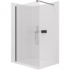 CERANO - Sprchová zástena Walk-in Onyx Round Ľ/P - 8 mm - guľatá vzpera - čierna matná, ryhované sklo - 120x200 cm