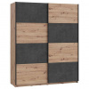 Carryhome SKRIŇA S POS. DVER. – HOR.VED, tmavosivá, dub artisan, 170/210/61 cm - Späť do školy - 000687018822