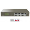 Switch Tenda TEG1116P-16-150W PoE Gigabit Fanless Switch 135W (TEG1116P-16-150W)
