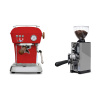 Ascaso Dream PID, Love Red + Eureka Mignon Libra 65 All Purpose, CR grey