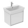 Ideal Standard Connect Air- Skrinka pod umývadlo CUBE 55cm, 1 zásuvka, Lesklý biely + matný biely lak E0844B2