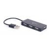 GEMBIRD USB 2.0 4-port hub, built-in USB cord, black color (UHB-U2P4-04)