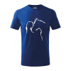 Kôň a ja silueta - Tričko detské bavlnené - 158 cm/12 rokov ( Kráľovská modrá )