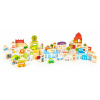 Vzdelávacie drevené kocky ZOO city 120 el. ECOTOYS