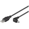 Kábel PremiumCord USB 2.0, A-B mini, 5-pinový, 90° konektor, 1,8 m ku2m2a-90