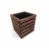 Kvetináč 29 cm x 29 x 32 cm drevený (Drevený záhradný kvetináč, terasa, balkón, plastová vložka, 11 litrov)
