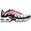 Nike Módne tenisky Air Max Plus Pure Platinum Black White University Red (GS) Šedá
