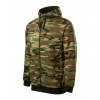 Malfini Camo zipper maskáčová mikina s kapucňou, camouflage brown, 300 g/m² - S