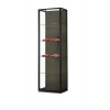 MH Technic s.r.o. Skleněná vitrína 600x1984x400 mm, páskové LED osvětlení, černá