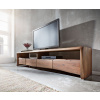 TV stolík Live Edge 230 cm akáciová hnedá 4 zásuvky