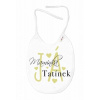 Nepremokavý podbradník, 24 x 27 cm - Maminka, Tatínek, JÁ, Baby Nellys - biely Baby Nellys 8596309417707