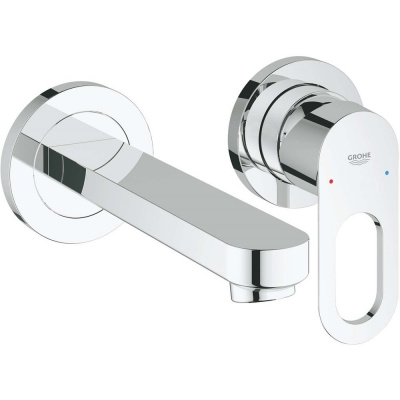 GROHE BauLoop 2-otvorová páková umývadlová batéria pod omietku (obsahuje teleso), pre nástennú montáž, s rozetami, výtok 171 mm, chróm, 20289000