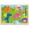 VIGA Drevené puzzle Dinosaury, 16 dielikov