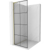 Mexen Kioto L, sprchová zástena Walk-In 70 x 200 cm, 8mm číre sklo čierny vzor, zlatý matný profil, 800-070-103-55-77