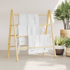 Dvojitý rebrík na uteráky so 4 priečkami 90x50x100 cm bambus-ForU-368036