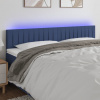 vidaXL Čelo postele s LED modré 180x5x78/88 cm látka - Modrá - 151527-9644
