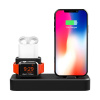 AppleMix Nabíjacia stanica / stojan pre Apple iPhone + AirPods + Watch - silikónová - čierna