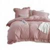 Ružová púdrová Posteľná Bielizeň Ruffy Premium 100 % Bavlna 140x200 s volánikom