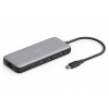 Digitus USB-C dokovací stanice, 8 portů: 2× HDMI, 3× USB 3.0, 1× RJ45, 1× SD, 1× MicroSD, 1× USB-C PD