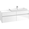 VILLEROY & BOCH Collaro závesná skrinka pod umývadlo na dosku (umývadlo vpravo), 4 zásuvky, s LED osvetlením, 1600 x 500 x 548 mm, White Matt, C030B0MS