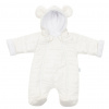 NEW BABY Zimná dojčenská kombinéza s kapucňou a uškami New Baby Pumi cream Veľ. 68