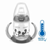 NUK Dojčenská fľaša na učenie Disney Mickey s kontrolou teploty 150 ml sivá sivá