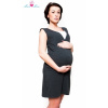 Be MaaMaa Tehotenská, dojčiace nočná košeľa Iris - grafit, B19 - L/XL