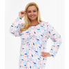 Cornette 770/456 Hannah long/r 3XL-5XL dámske tričko bílo-růžová 5XL
