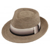 Fiebig - Headwear since 1903 Trilby Raffia - slamený taupe klobúk s farebnou stuhou Veľkosť: 61 cm (XL)