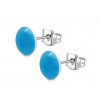 CITY STORM Náušnice z chirurgickej ocele okrúhle - svetlomodré + darčeková krabička zadarmo