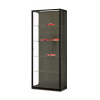 MH Technic s.r.o. Skleněná vitrína 800x1984x400 mm, páskové LED osvětlení, černá