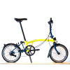 Skladací bicykel Brompton C Line Black Edition, Yuzu Lime / Ocean Blue typ riadidiel H