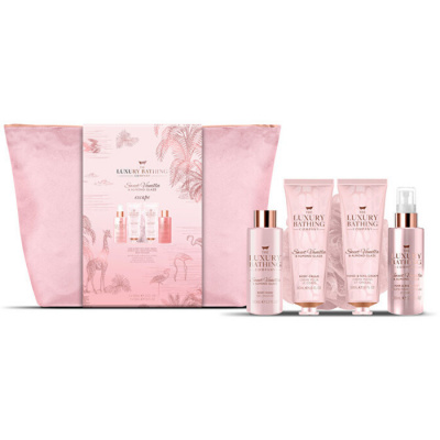 Grace Cole Body Care Gift Set in Cosmetic Bag (Vanilka & Mandle) - Darčeková sada starostlivosti o telo v kozmetickej taštičke