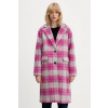 Kabát s prímesou vlny Desigual PINKCHECK 25WWEW15 ružová S