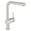 GROHE Minta Páková drezová batéria, vyťahovacia sprška, supersteel 30274DC0 GRO 30274DC0