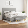 vidaXL Boxspring posteľ s matracom svetlosivá 100x200 cm látka - Sivá - 56806-11817