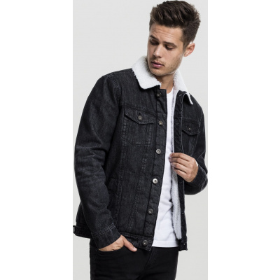 urban classics sherpa denim jacket black washed – Heureka.sk