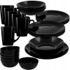 Porcelán, servis - Večere set taniere Black Luminarc 30EL CUPS (JEDÁLNA SÚPRAVA TANIERE ŠÁLKY ČIERNA Luminarc 30EL)