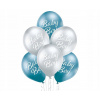 Latexové balóny Belbal Baby Boy 30 cm bielo-modré 6 kusov