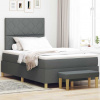 Box Spring Bed s matrací a lavicí tmavě šedá 120x190 cm tkanina Šedá 3344360