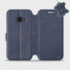 Kožené flip pouzdro Mobiwear - Samsung Xcover 4 - Modré (Kožené knížkové pouzdro, obal, kryt na mobil Samsung Xcover 4, Modré, materiál Genuine Leather, ochrana 360°, stojánek, silikonová vanička, mag