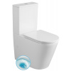 Sapho AVIS WC kombi, Vortex Rimless, spodný/zadný odpad, biela PC106V